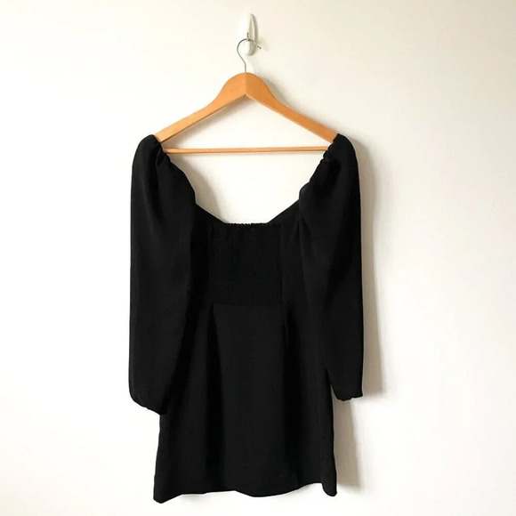 Aritzia Wilfred Novella Dress Long Sleeve Sweetheart Neck Black Size 6 - Picture 5 of 7